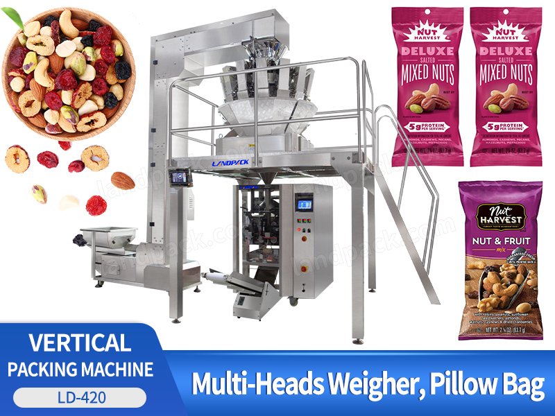 Automatic Form Fill Seal Machine Vertical Pouch Packing Machine With Multihead Weigher