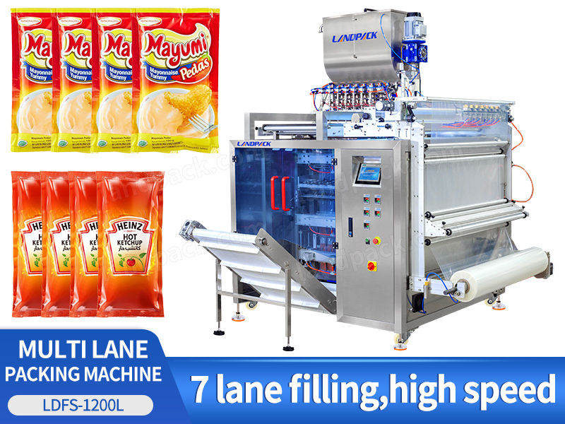 High Production Multi Track Liquid Ketchup Sauce Sachet Packing Machine