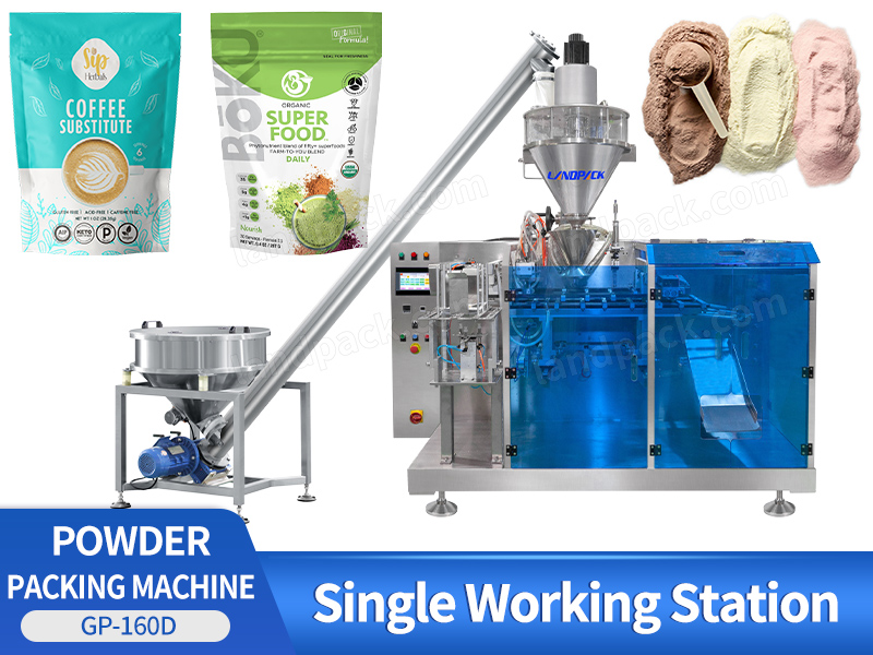 Automatic Screw Feeding Premade Bag Pouch Powder Filling Machine Doypack Stand Up Pouch Powder Packaging Machine