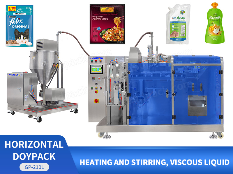 Fully Automatic Horizontal Premade Pouch Doypack Packing Packaging Machine For High Viscous Liquid