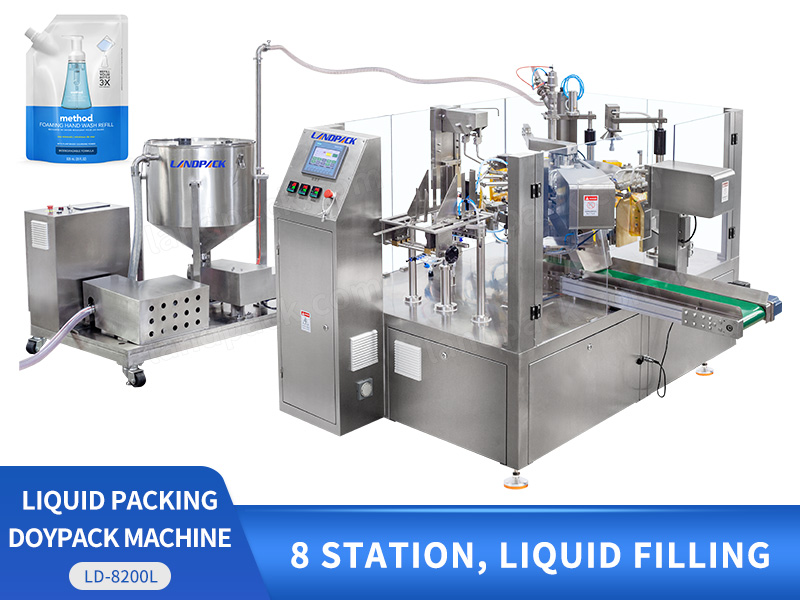 Automatic Liquid Rotary Packing Sealing Machine Premade Stand Up Zipper Pouch Packing Machine