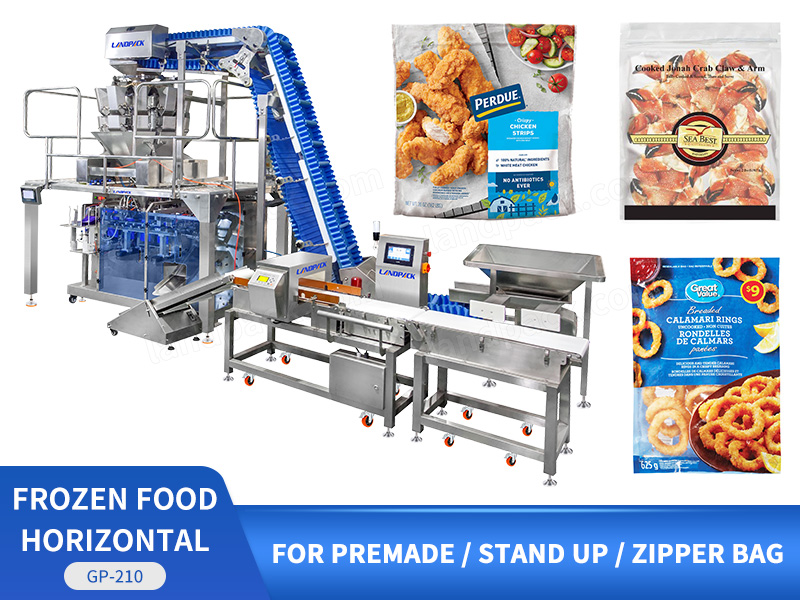 Horizontal Frozen Food Doypack Packing Machine Premade Pouch Filling Sealing Machine