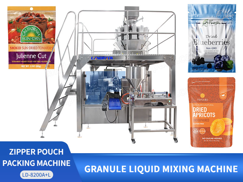 Snack Food Weighing Filling Packing Doypack Zipper Zip Lock Granule Liquid Pouch Bag Packaging Machine