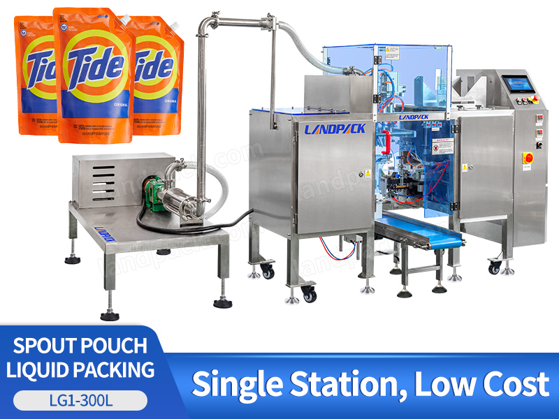 Automatic Liquid Premade Spout Pouch Mini Doypack Filling Sealing Machine