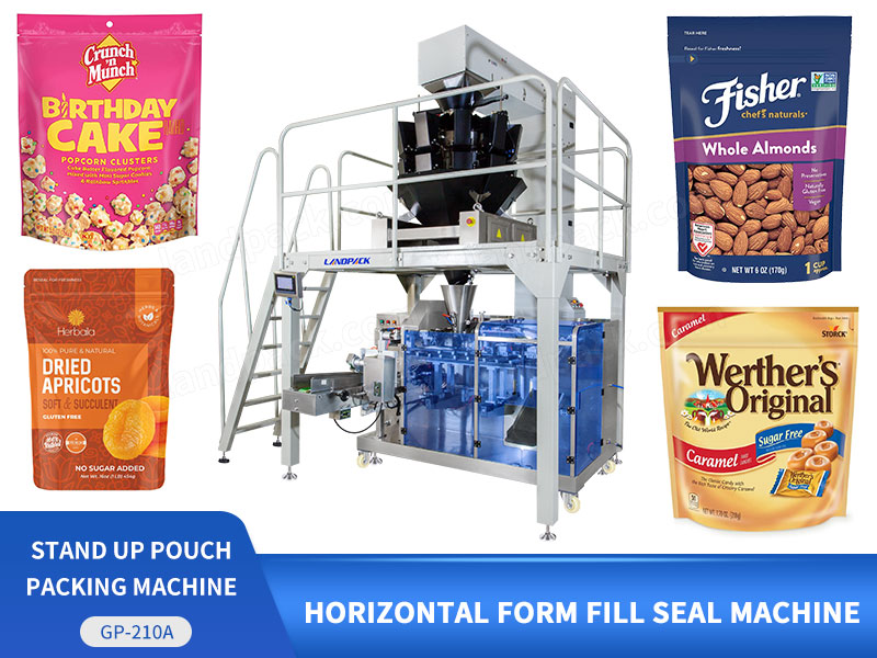 Automatic Horizontal Stand Up Pouch Doypack Packing Packaging Machine With Multihead Weigher