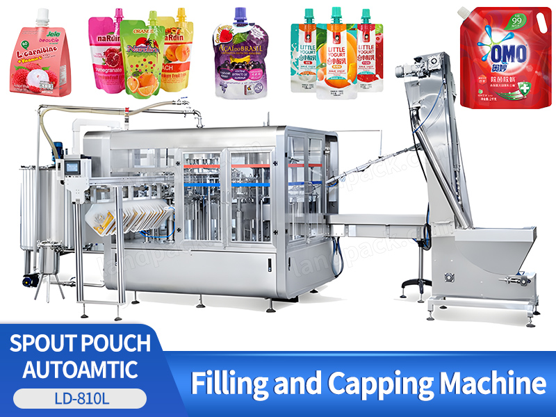 High Speed Continuous Spout Pouch Filling Machine For Jelly/ Juice/ Paste/ Honey/ Ketchup