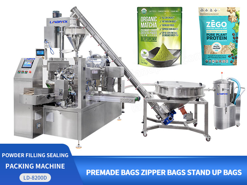 Automatic Stand Up Pouch Powder Premade Bag Filling Packing Doypack Rotary Multi-Function Packaging Machine