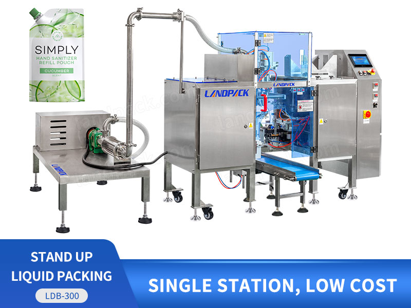 Automatic Liquid Stand Up Pouch Mini Doypack Filling And Sealing Machine