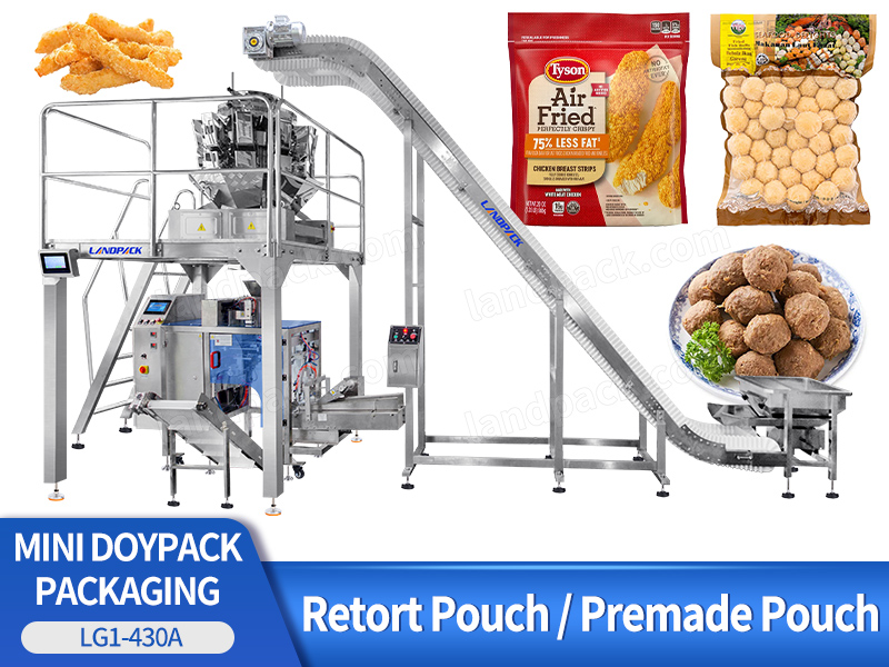 Automatic Retort Pouch Bag Mini Doypack Weighing Packing Machine With Vacuum Device