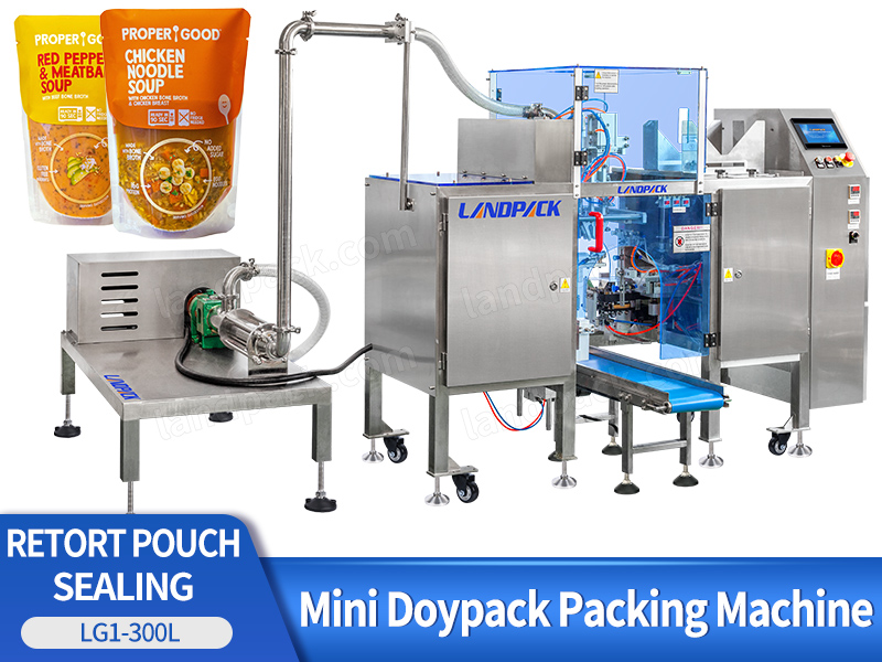 Automatic Premade Retort Stand Up Pouch Mini Doypack Filling Sealing Machine