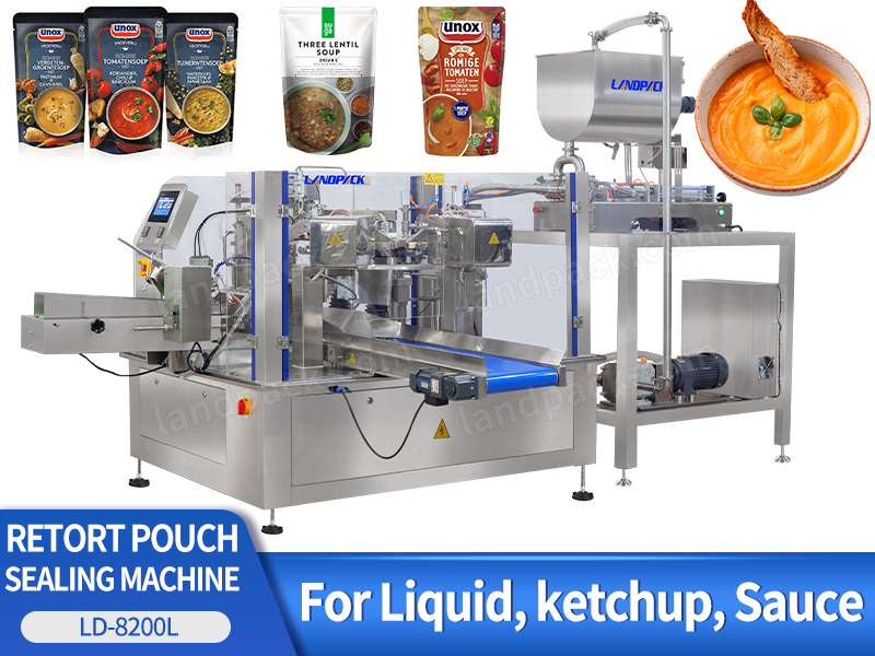 Automatic Retort Pouch Rotary Filling Sealing Machine for Sauce Liquid Jam