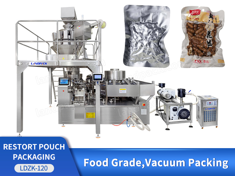 Automatic Rotary Vacuum Retort Pouch Packaging Machine For Pre-cooked Food