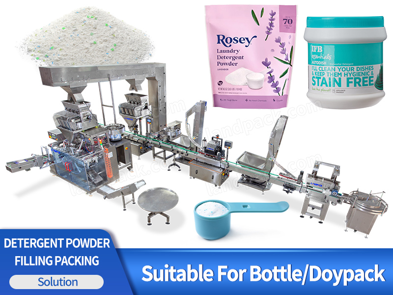 Detergent Powder Bottle Stand Up Pouch Filling Packing Line Automatic Packaging Machine