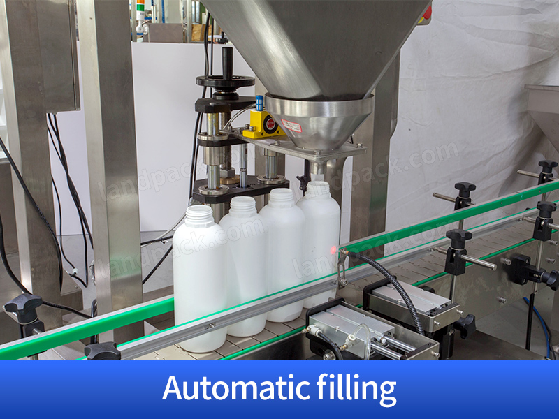 Detergent Powder Bottle Filling Line Pool Cleaning Powder Filling Capping Labeling Machine