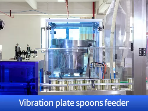 Vibration plate spoons feeder
