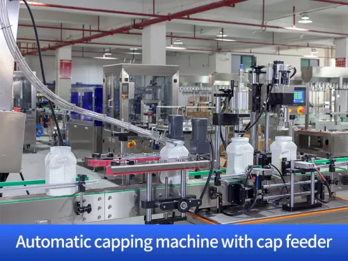 automatic capping machine with cap feeder