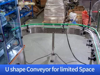 u shape conveyor for limited space